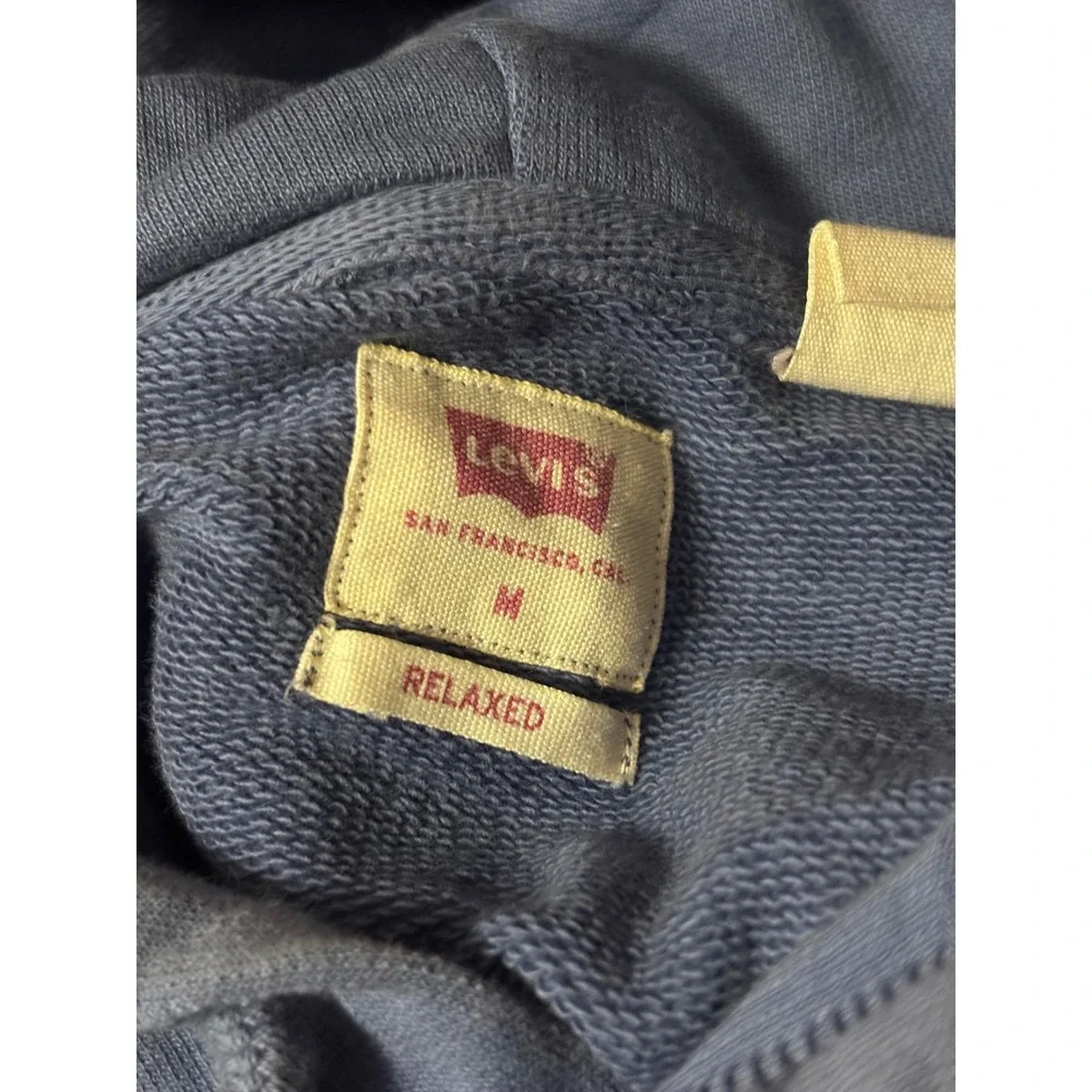 Levis Mens medium‎ Relaxed Fit Colorblock Hoodie Blue Cream Cotton A75860000